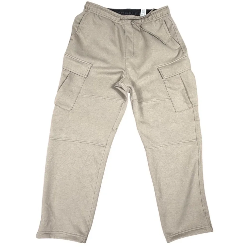 American Eagle Men's 24/7 Cargo Jogger Pants Tan Drawstring Size M‎